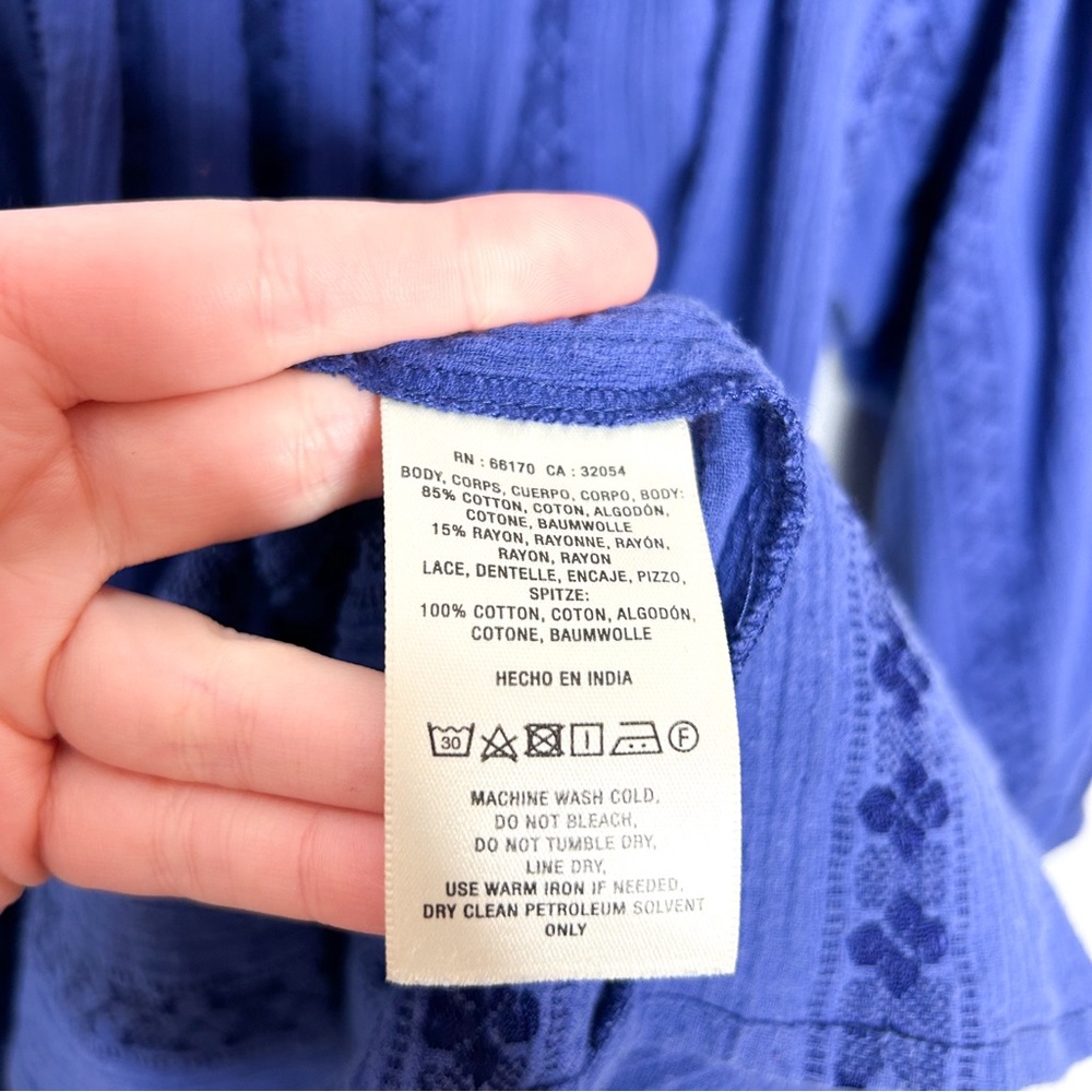 Anthropologie Blue Lace Blouse - Picture 5 of 7